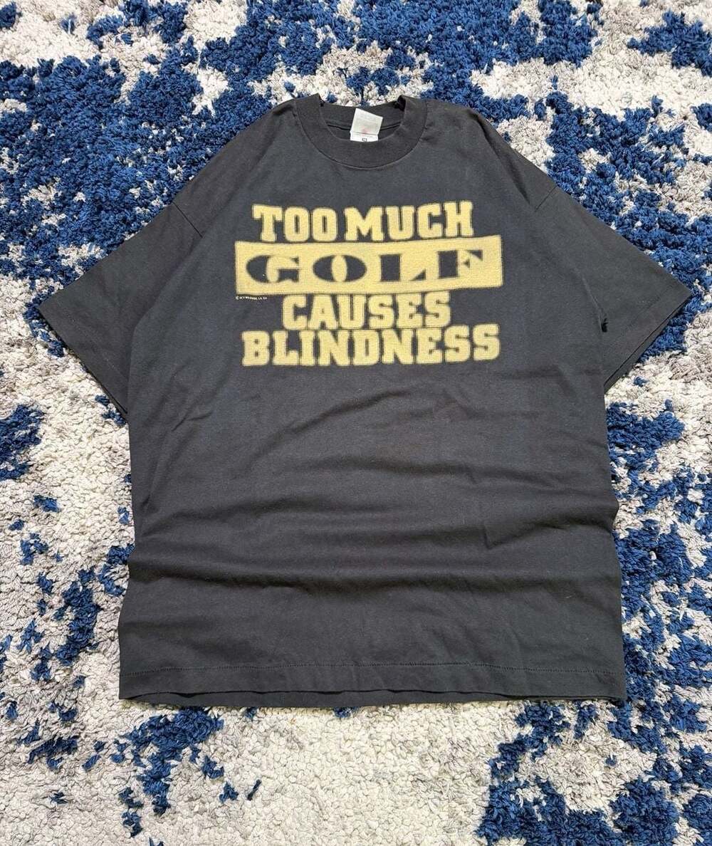 Vintage Fruit of the Loom Best Too Much Golf Causes Blindness Humor Graphic T